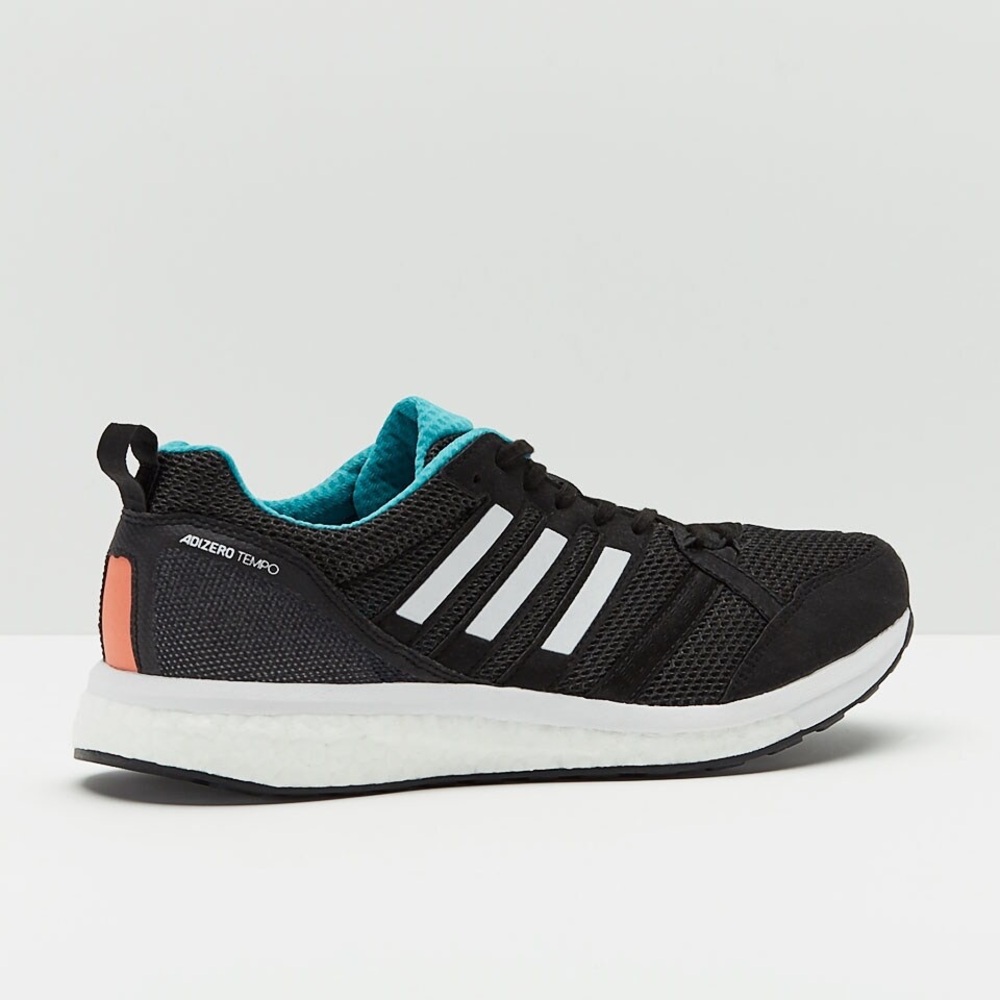adidas Black White Teal Coral Running Sneaker